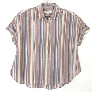 Madewell striped short sleeve button shirt 
Size XXS